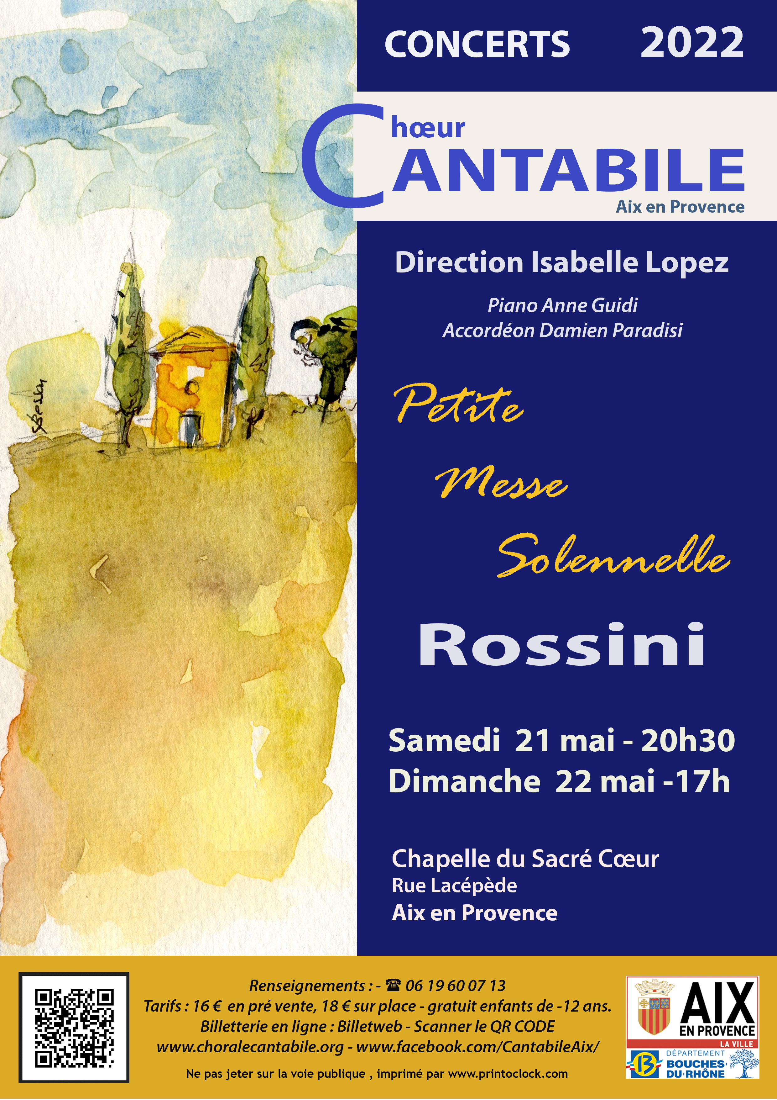 Affiche du concert 2022 de la chorale Cantabile